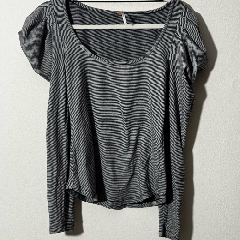 Free People Puff Sleeve Long Sleeve Top